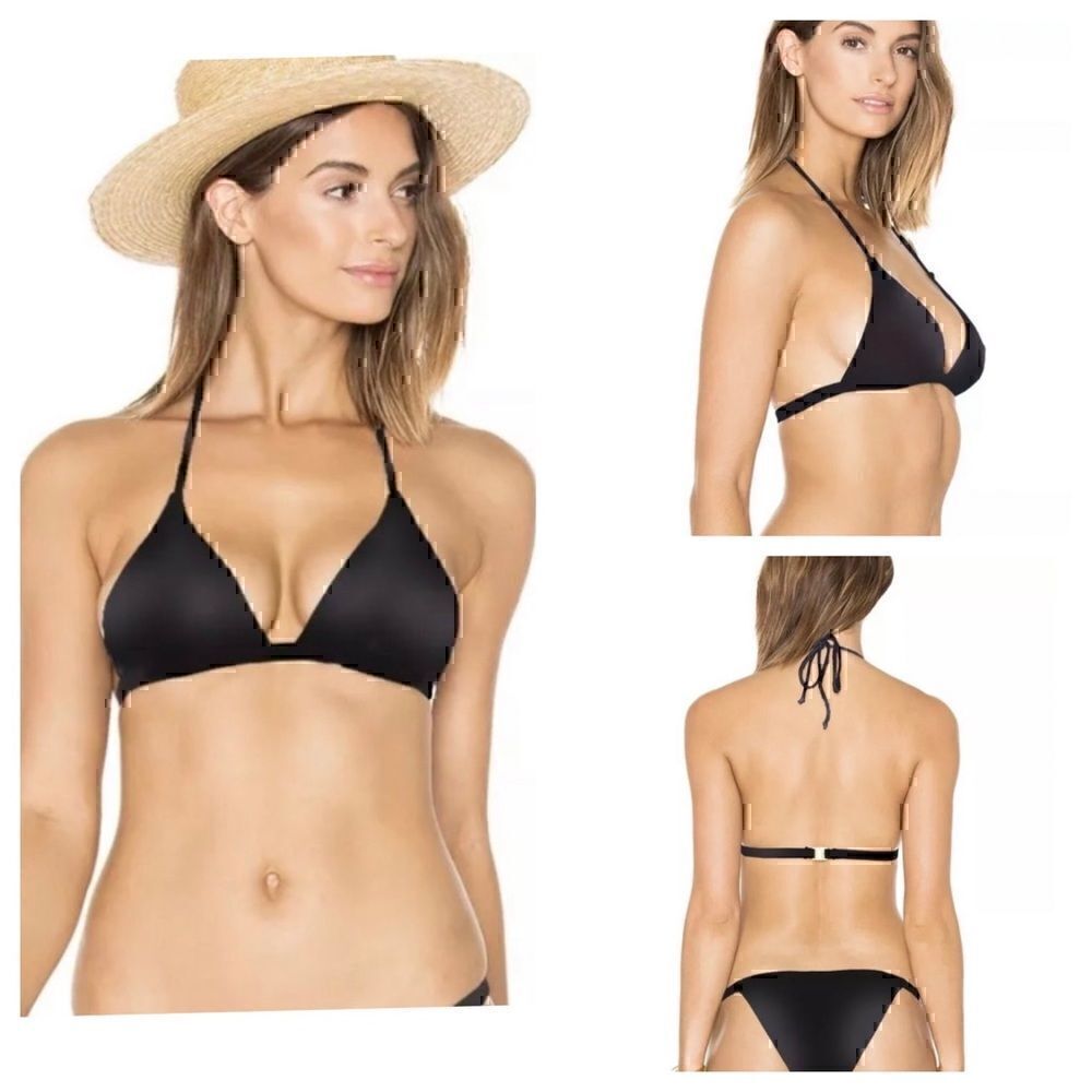 NWT L’AGENT “Tayler” Black Bikini Top in AP2 =Small